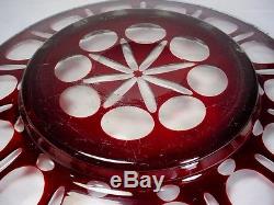 MUSEUM QUALITY COVERED BARREL PUNCH BOWL BOHEMIAN RUBY CUT OVERLAY ca1860 LARGE