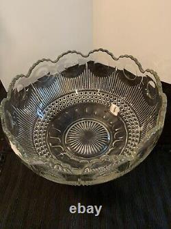 Manhattan 1910 LE SMITH 1955 Punch Bowl Scalloped Edge 14 Mid Century 24 Cups