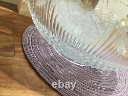 Manhattan US Glass, RARE, Antique Punch bowl AND 10 Cups SET excellent