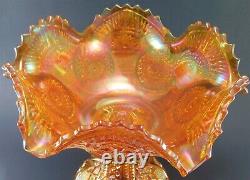 Marigold Imperial Glass Co. Hobstar Carnival Twins Punch Bowl Set Beautiful