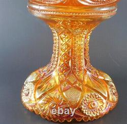 Marigold Imperial Glass Co. Hobstar Carnival Twins Punch Bowl Set Beautiful