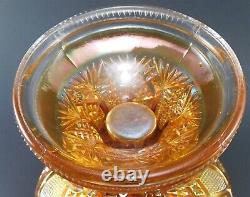 Marigold Imperial Glass Co. Hobstar Carnival Twins Punch Bowl Set Beautiful