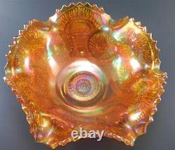 Marigold Imperial Glass Co. Hobstar Carnival Twins Punch Bowl Set Beautiful