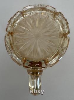 Marigold Imperial Glass Punch Bowl Whirling Star And 6 Glasses Gorgeous Vintage