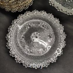 Masserini Barocco 24pc Italian Glass Punch Bowl & Serving Set Plates Bowl Bubble