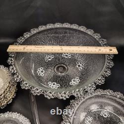 Masserini Barocco 24pc Italian Glass Punch Bowl & Serving Set Plates Bowl Bubble
