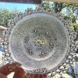 Masserini Barocco 24pc Italian Glass Punch Bowl & Serving Set Plates Bowl Bubble