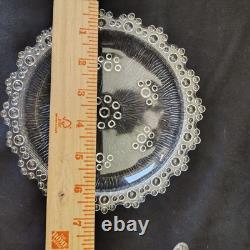 Masserini Barocco 24pc Italian Glass Punch Bowl & Serving Set Plates Bowl Bubble