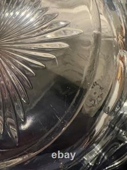 Massive Fostoria Clear Coin Glass Punch Bowl Pressed Glass Frosted Designs