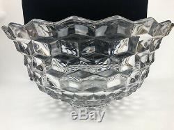Massive Vintage Fostoria 18 Clear Glass Banquet Punch Bowl