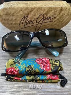 Maui Jim PUNCHBOWL Women's Black/ Blue Frame Sunglasses 219-03