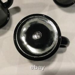 McKee Glass Black Tom and Jerry Punch Bowl and 12 Mugs