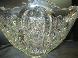 McKee Punch Bowl Wiltec Pattern 12 Cups Discontinued 1894 Antique Whirling Star