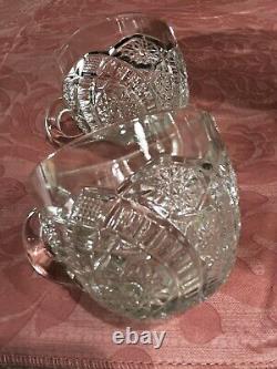 McKee the Concord Glass Punch Bowl & Cups Vintage