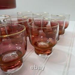 Mid-Century Modern GLASS SPECIALTY PUNCH BOWL SET CUPS