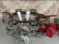 Mid Century Modern Punch Bowl Set MINT CONDITION Never Used