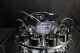 Mid Century Silver Fade Complete Punch Bowl Set Dorothy Thorpe Vintage 15 pc