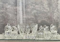 Mikasa Roxborough Punch Bowl & Lid With 8 Punch Cups Matching Mikasa set 10 Pc