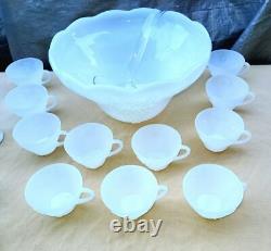 Milk Glass Punch Bowl, 11-Cups, Ladle. Vase, Fire-King Mug, Anchor Mug, Globe