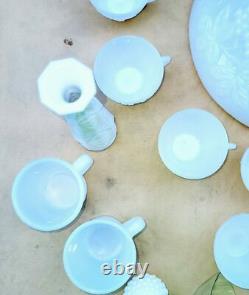 Milk Glass Punch Bowl, 11-Cups, Ladle. Vase, Fire-King Mug, Anchor Mug, Globe