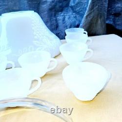 Milk Glass Punch Bowl, 11-Cups, Ladle. Vase, Fire-King Mug, Anchor Mug, Globe