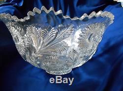 Millersburg Glass-Hobstar and Feather Punch Bowl