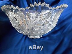 Millersburg Glass-Hobstar and Feather Punch Bowl