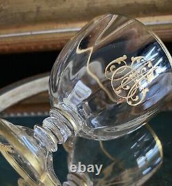Moser Art Glass Large Punch Bowl Set Quatrefoil Gilded Incredible Bell Tone