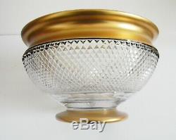 Moser vintage heavy cut crystal punch bowl with 24K gold accents Splendid