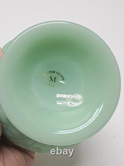 Mosser Jadite Color Custard Glass Mini Punch Bowl with6 Mini Cups