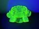Mosser Uranium Vaseline Glass Mini Punch Bowl with6 Mini Cups
