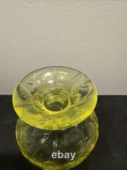 Mosser Uranium Vaseline Glass Mini Punch Bowl with6 Mini Cups