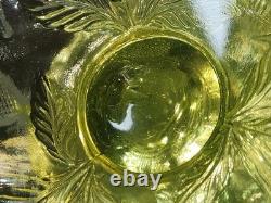 Mosser Yellow Vaseline Uranium Mini Punch Bowl Inverted Strawberries