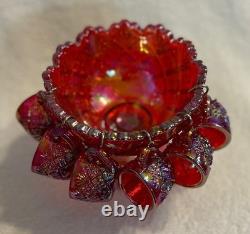 Mosser for Rosso Red Carnival Glass WG Mould File and Fan Childs Toy Punch Set