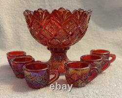 Mosser for Rosso Red Carnival Glass WG Mould File and Fan Childs Toy Punch Set