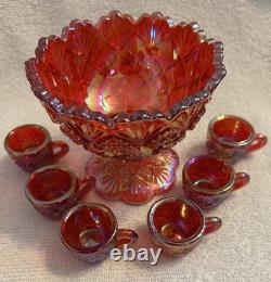 Mosser for Rosso Red Carnival Glass WG Mould File and Fan Childs Toy Punch Set