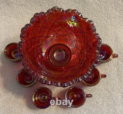 Mosser for Rosso Red Carnival Glass WG Mould File and Fan Childs Toy Punch Set