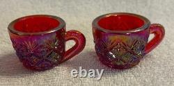 Mosser for Rosso Red Carnival Glass WG Mould File and Fan Childs Toy Punch Set