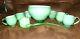 Murano Carlo Moretti 8 Pc GORGEOUS Green & White Cased Glass Punch Bowl Set OOAK