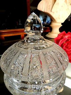 NEED LID or COVER ONLY FAB 60s 70s CUT GLASS Crystal Punch Bowl PANEL Pattern