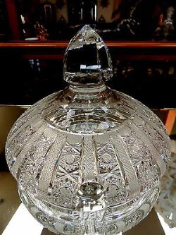 NEED LID or COVER ONLY FAB 60s 70s CUT GLASS Crystal Punch Bowl PANEL Pattern