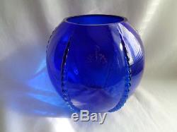 New Martinsville Cobalt Blue Glass Punch Bowl-radiance-in Box