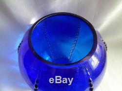 New Martinsville Cobalt Blue Glass Punch Bowl-radiance-in Box