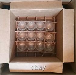 NEW Vintage LE SMITH Pinwheel Glass Punch Bowl, 12 Cups & Ladle BOXED! Db
