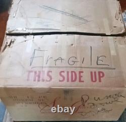 NEW Vintage LE SMITH Pinwheel Glass Punch Bowl, 12 Cups & Ladle BOXED! Db