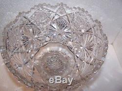 NICE! OLD HAWKES ALBION PATTERN BRILLIANT CUT 2 pc SMALL PUNCH or FRUIT BOWL