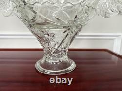 NOS Anchor Hocking Star Of David Punch Bowl Set 12 Cups 12 Hooks Ladle Base-NEW