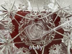 NOS Anchor Hocking Star Of David Punch Bowl Set 12 Cups 12 Hooks Ladle Base-NEW