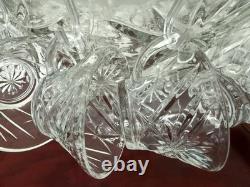 NOS Anchor Hocking Star Of David Punch Bowl Set 12 Cups 12 Hooks Ladle Base-NEW