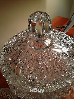 Nachtmann Bleikristall Florenz Punch Bowl With 6 Cups Ladle PERFECT